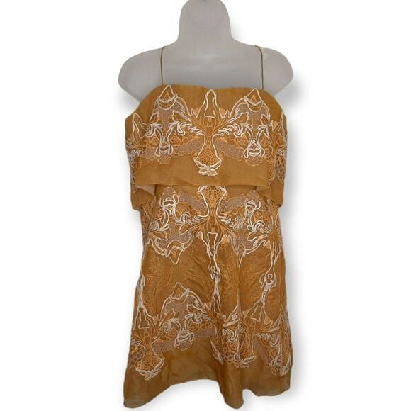 BCBGMaxAzria Runway Samantha Dress in Hazel Yellow sz 12 - Picture 2 of 10